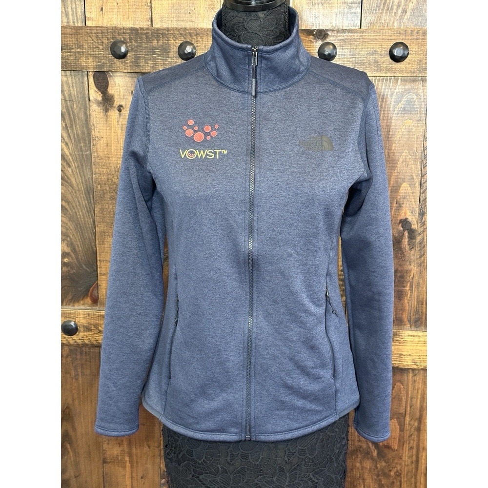 The North Face Womens Blue VOWST Logo Full Zip Fleece Jacket Size M